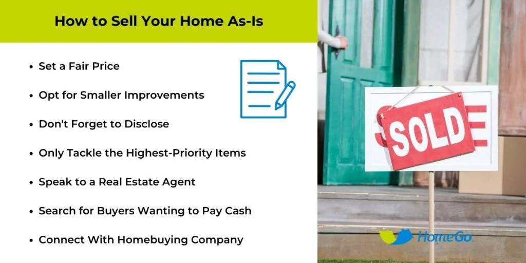 how to sell your home as is infographic