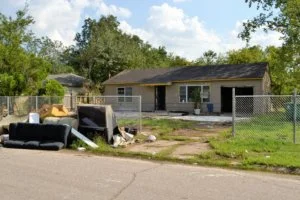 house damaged by hurricane Harvey